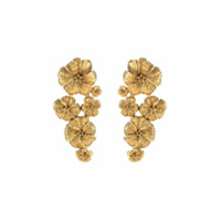 Aurelie Bidermann Par de brincos Pansy florais - Dourado