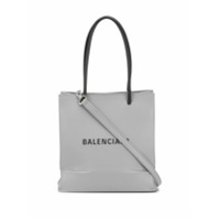 Balenciaga Bolsa tote com estampa de logo - Cinza