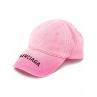 Balenciaga Boné canelado com estampa de logo - Rosa