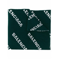 Balenciaga Cachecol de tricô com logo - Verde