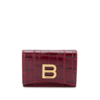 Balenciaga Carteira de couro com efeito de pele de crocodilo - Vermelho