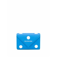 Balenciaga Carteira Papier mini com estampa - Azul