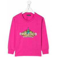 Balenciaga Kids Camiseta Bonjour com estampa - Rosa