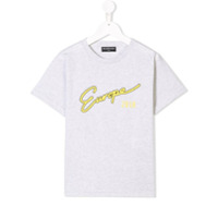 Balenciaga Kids Camiseta com estampa 'Europe' - Cinza