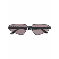 Balenciaga Óculos de sol retangular com aplicação de cristais - Preto