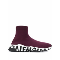 Balenciaga Tênis Speed com estampa de grafite - Roxo