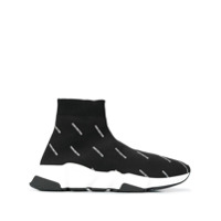 Balenciaga Tênis Speed com logo corrido - Preto