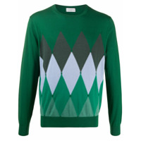 Ballantyne Suéter de tricô com padronagem de losangos - Verde