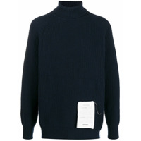 Ballantyne Suéter gola alta de cashmere com patch de logo - Azul