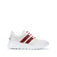 Bally white leather trainers with red stripes - Branco