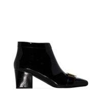 Balmain Ankle boot Rosy de couro envernizado monogramada - Preto