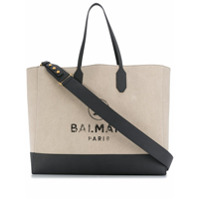 Balmain Bolsa tote com estampa de logo - Neutro