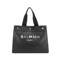 Balmain Bolsa tote com estampa de logo - Preto