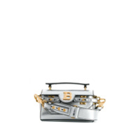 Balmain Bolsa tote metálica com placa de logo - Prateado