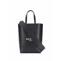 Balmain Bolsa tote pequena com estampa de logo - Preto