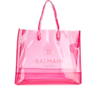 Balmain Bolsa tote transparente grande - Rosa