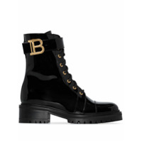 Balmain Bota Romy de couro envernizado com salto 50mm - Preto