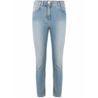 Balmain Calça jeans skinny cropped cintura média - Azul