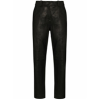 Balmain Calça reta com cintura alta - Preto