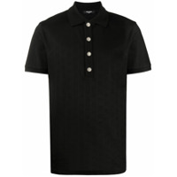 Balmain Camisa polo com padronagem monogramada preta - Preto