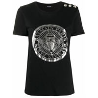 Balmain Camiseta com estampa de logo de moeda - Preto