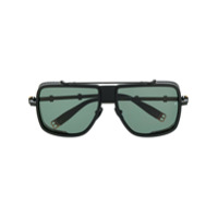 Balmain Eyewear Óculos de sol aviador oversized com lentes coloridas - Preto