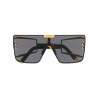 Balmain Eyewear Óculos de sol máscara oversized - Dourado