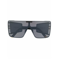 Balmain Eyewear Óculos de sol oversized com lentes coloridas - Preto
