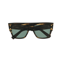 Balmain Eyewear Óculos de sol quadrado com efeito tartaruga - Marrom