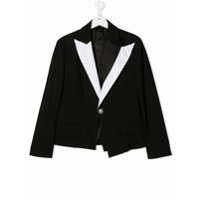Balmain Kids Blazer de alfaiataria risca de giz - Preto