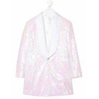 Balmain Kids Blazer mangas longas com paetês - Branco