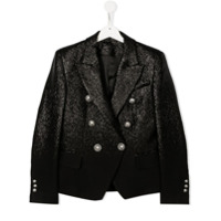 Balmain Kids Blazer metálico com abotoamento duplo - Preto