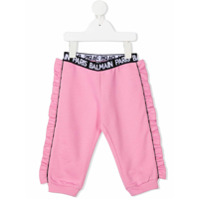 Balmain Kids Calça esportiva com acabamento de babados - Rosa