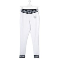 Balmain Kids Calça esportiva com acabamento de logo - Branco