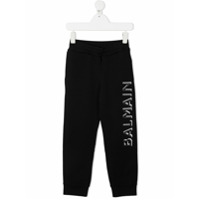 Balmain Kids Calça esportiva com estampa de logo - Preto