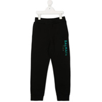 Balmain Kids Calça esportiva com estampa logo - Preto