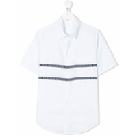 Balmain Kids Camisa mangas curtas com logo - Branco