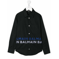 Balmain Kids Camisa mangas longas com logo - Preto