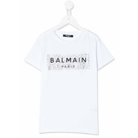 Balmain Kids Camiseta com aplicação de logo - Branco