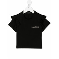 Balmain Kids Camiseta com aplicação de logo - Preto