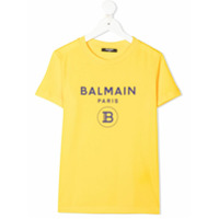 Balmain Kids Camiseta com estampa de logo - Amarelo