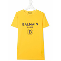 Balmain Kids Camiseta com estampa de logo - Amarelo