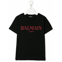 Balmain Kids Camiseta com estampa de logo - Preto