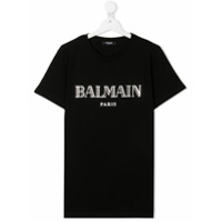 Balmain Kids Camiseta com estampa de logo - Preto