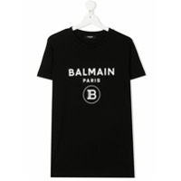 Balmain Kids Camiseta com estampa de logo - Preto