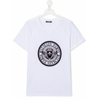 Balmain Kids Camiseta com logo no busto - Branco