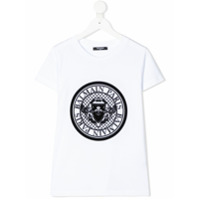 Balmain Kids Camiseta decote careca com logo - Branco