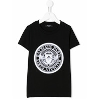 Balmain Kids Camiseta mangas curtas com estampa de logo - Preto