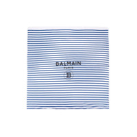 Balmain Kids Cobertor listrado com logo - Azul