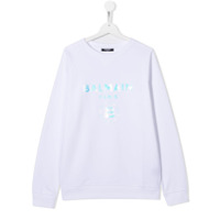 Balmain Kids Moletom com estampa de logo - Branco